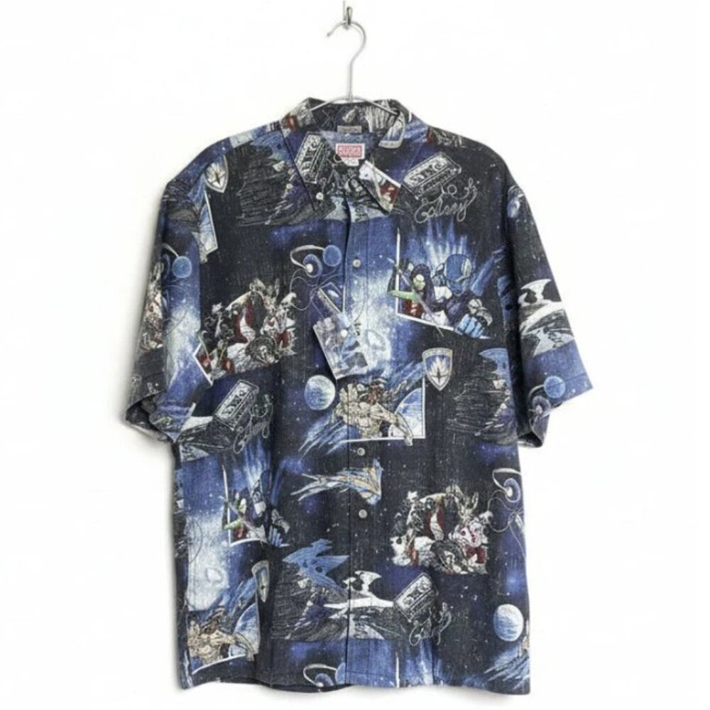 Reyn Spooner Marvel Guardians of the Galaxy Shirt Blue L and XL